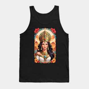 Cleopatra Queen of Egypt retro vintage floral design Tank Top